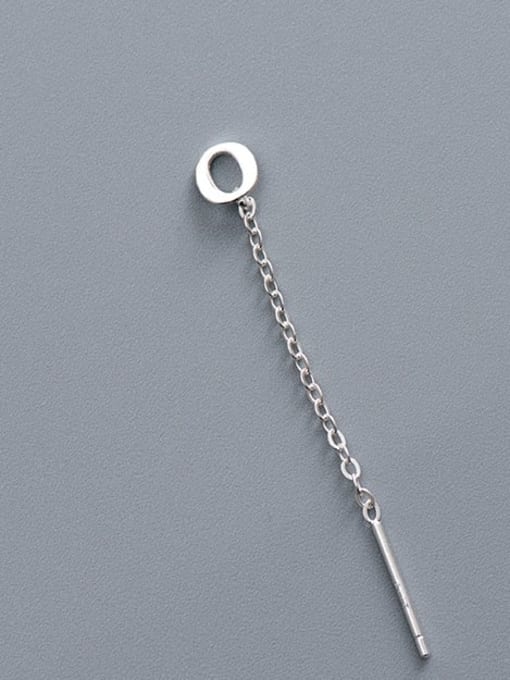 ES2180 [Single O Letter] 925 Sterling Silver Tassel Minimalist Threader Earring